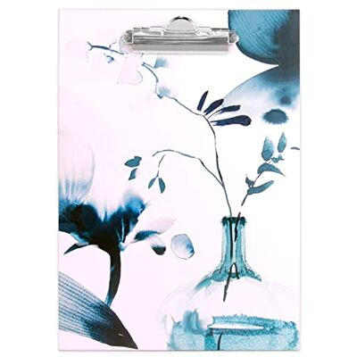 Clairefontaine Cairefontaine 115942C Un Porte-Bloc 23x33 cm en Carton Motif Floral Peint à l'Encre Bleue Finition papier satiné Support pour réunion Collection Inkebana Clairefontaine Cairefontaine 115942C Un Porte-Bloc 23x33 cm en Carton Motif Floral Peint à l'Encre Bleue Finition papier satiné Support pour réunion Collection Inkebana