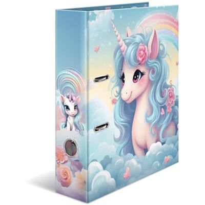 HERMA Classeur A4 Happy Licorne, 7 cm de large, avec motif de maternelle, classeur coloré avec impression intérieure pour garçons, filles et enfants HERMA Classeur A4 Happy Licorne, 7 cm de large, avec motif de maternelle, classeur coloré avec impression intérieure pour garçons, filles et enfants
