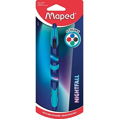 Maped Stylo bille 4 couleurs Nightfall bleu Maped Stylo bille 4 couleurs Nightfall bleu