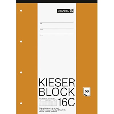 BRUNNEN 1042926 Kieser Bloc Linéature 23 (A4, 50 feuilles, losange 80 g/m², perforé) BRUNNEN 1042926 Kieser Bloc Linéature 23 (A4, 50 feuilles, losange 80 g/m², perforé)