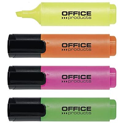 OFFICER PRODUCTS 17055314-99 Lot de 4 surligneurs Couleur : jaune, oragne, rose, vert/surligneur, encre non toxique, pointe biseautée, couleurs vives de haute qualité / épaisseur de trait 2-5 mm, 17055314-99 OFFICER PRODUCTS 17055314-99 Lot de 4 surligneurs Couleur : jaune, oragne, rose, vert/surligneur, encre non toxique, pointe biseautée, couleurs vives de haute qualité / épaisseur de trait 2-5 mm, 17055314-99