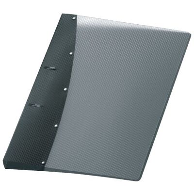 VELOFLEX Classeur à anneaux Diamond A4, mécanisme à 2 anneaux, noir En plastique PP avec face avant transparente, remplissage 20 mm, structure « Diamond » pour documents au format DIN A4 VELOFLEX Classeur à anneaux Diamond A4, mécanisme à 2 anneaux, noir En plastique PP avec face avant transparente, remplissage 20 mm, structure « Diamond » pour documents au format DIN A4