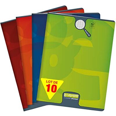 Calligraphe Clairefontaine Réf 108793C Cahier agrafé dos agrafé 48 feuilles 24x32 cm Séyès papier vélin 90g/m² Couverture carton offset Coloris Assortis Lot de 10 Calligraphe Clairefontaine Réf 108793C Cahier agrafé dos agrafé 48 feuilles 24x32 cm Séyès papier vélin 90g/m² Couverture carton offset Coloris Assortis Lot de 10