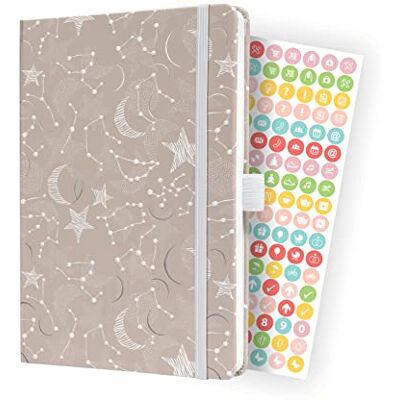 Sigel J4349 Jolie Agenda semainier 2024 Cosmic Fantasy Beige, environ A5, couverture rigide, élastique, passant pour stylo, poche à pochette, 174 pages, certifié FSC Sigel J4349 Jolie Agenda semainier 2024 Cosmic Fantasy Beige, environ A5, couverture rigide, élastique, passant pour stylo, poche à pochette, 174 pages, certifié FSC