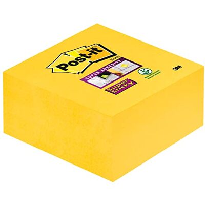 Post-it Cube De Notes Super Sticky, Jaune, 76 mm x 76 mm, 350 Feuilles/Bloc, 1 Bloc/Paquet Post-it Cube De Notes Super Sticky, Jaune, 76 mm x 76 mm, 350 Feuilles/Bloc, 1 Bloc/Paquet