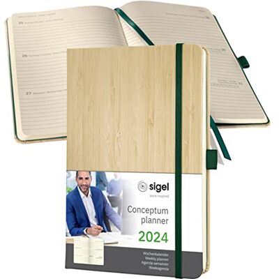 Sigel Agenda 2024 Conceptum A5 7dagen/2pagina's Nature edition bamboo Sigel Agenda 2024 Conceptum A5 7dagen/2pagina's Nature edition bamboo