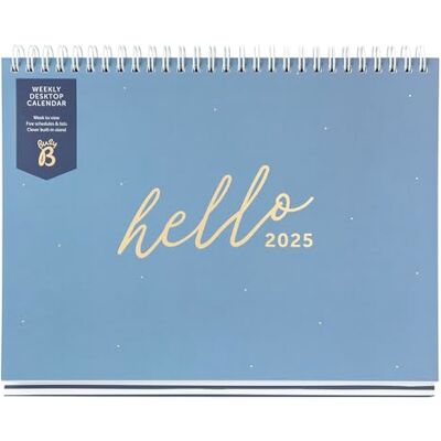 Busy B Calendrier de bureau hebdomadaire 2025 Jan-Décembre Bleu Avec support intégré et reliure rabattable 5 horaires de travail pour le bureau ou la maison Planificateur pour planification Busy B Calendrier de bureau hebdomadaire 2025 Jan-Décembre Bleu Avec support intégré et reliure rabattable 5 horaires de travail pour le bureau ou la maison Planificateur pour planification