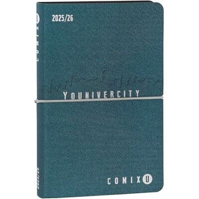COMIX U YOUNIVERCITY Agenda hebdomadaire 2025-2026 Agenda 13 mois avec couverture souple en PU, élastique, 224 pages, idéal pour l'université, 11,8 x 18 cm, noir COMIX U YOUNIVERCITY Agenda hebdomadaire 2025-2026 Agenda 13 mois avec couverture souple en PU, élastique, 224 pages, idéal pour l'université, 11,8 x 18 cm, noir