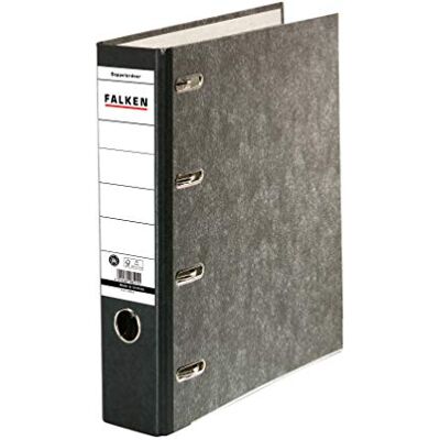FALKEN Classeur double recyclé marbré nuage. Fabriqué en Allemagne. Largeur 7 cm, noir, pour 2 rangées DIN A5 en largeur avec étiquette collée au dos. FALKEN Classeur double recyclé marbré nuage. Fabriqué en Allemagne. Largeur 7 cm, noir, pour 2 rangées DIN A5 en largeur avec étiquette collée au dos.