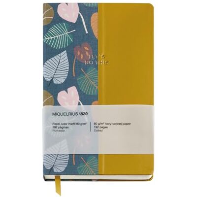Miquelrius Carnet de notes rigide 134 x 215 mm, 96 feuilles pointillées 80 g/m², résistant et fonctionnel, ruban marqueur, feuilles d'automne, vert ocre Miquelrius Carnet de notes rigide 134 x 215 mm, 96 feuilles pointillées 80 g/m², résistant et fonctionnel, ruban marqueur, feuilles d'automne, vert ocre
