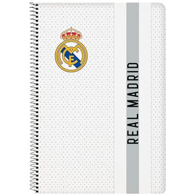 Safta Real Madrid 1ère équipe 24/25 Cahier avec couverture rigide 80 feuilles, idéal pour les enfants de différents âges, confortable et polyvalent, 21,5 x 1 x 31 cm, blanc/gris Safta Real Madrid 1ère équipe 24/25 Cahier avec couverture rigide 80 feuilles, idéal pour les enfants de différents âges, confortable et polyvalent, 21,5 x 1 x 31 cm, blanc/gris