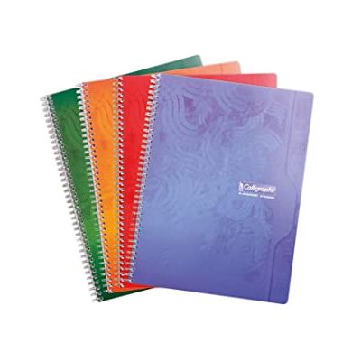 Clairefontaine Calligraphe 560C Un Cahier à Spirale (une Marque de ) 24x32 cm 180 pages Petits Carreaux Papier Blanc 70 g Couverture Carte Couleur Aléatoire Clairefontaine Calligraphe 560C Un Cahier à Spirale (une Marque de ) 24x32 cm 180 pages Petits Carreaux Papier Blanc 70 g Couverture Carte Couleur Aléatoire