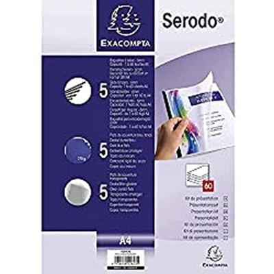 EXACOMPTA Réf. 42843E Kit de présentation Serodo 5 baguettes noires à relier 6 mm 5 plats bleu foncé A4 grain cuir 5 plats cristal A4 PVC 20/100ème- permet de relier jusqu'à 60 feuilles 80g EXACOMPTA Réf. 42843E Kit de présentation Serodo 5 baguettes noires à relier 6 mm 5 plats bleu foncé A4 grain cuir 5 plats cristal A4 PVC 20/100ème- permet de relier jusqu'à 60 feuilles 80g