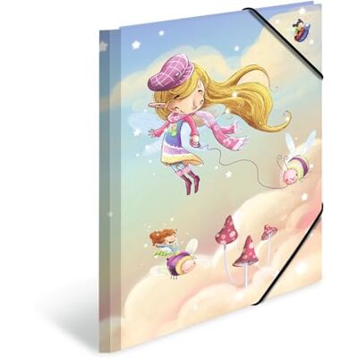 HERMA Chemise A4 Fées, à élastique en carton, avec motif de maternelle, élastique, rabat intérieur et impression intérieure pour garçons, filles et enfants HERMA Chemise A4 Fées, à élastique en carton, avec motif de maternelle, élastique, rabat intérieur et impression intérieure pour garçons, filles et enfants