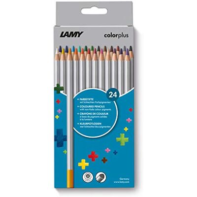Lamy colorplus Boîte pliante avec 24 crayons de couleur Motifs de couleurs vives En bois de tilleul massif avec forme triangulaire ergonomique Épaisseur de la mine : 3,3 mm Crayon de couleur Lamy colorplus Boîte pliante avec 24 crayons de couleur Motifs de couleurs vives En bois de tilleul massif avec forme triangulaire ergonomique Épaisseur de la mine : 3,3 mm Crayon de couleur