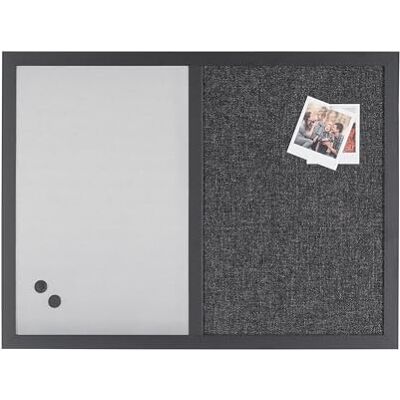 Bi-Office Tableau Mixte Black Shadow, Surface Magnétique Argenté et d'Affichage Gris Clair, Cadre en MDF, 60 x 45 cm Bi-Office Tableau Mixte Black Shadow, Surface Magnétique Argenté et d'Affichage Gris Clair, Cadre en MDF, 60 x 45 cm