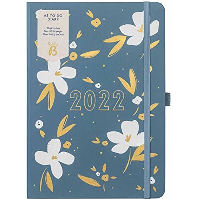 Busy B Agenda à faire de janvier à décembre 2022 – Agenda semainier A5 à motif floral bleu avec notes, listes détachables et pochettes Busy B Agenda à faire de janvier à décembre 2022 – Agenda semainier A5 à motif floral bleu avec notes, listes détachables et pochettes