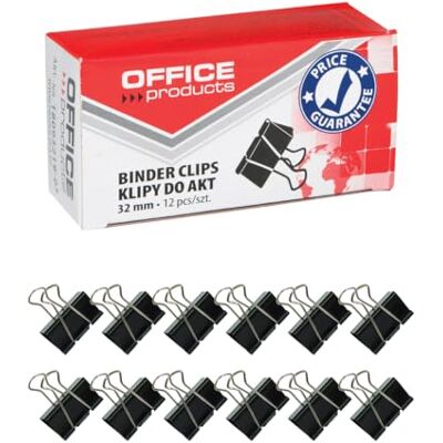 OFFICER PRODUCTS Office Products Lot de 12 trombones pliables 32 mm en métal/noir/argenté/résistant à la déformation/trombones OFFICER PRODUCTS Office Products Lot de 12 trombones pliables 32 mm en métal/noir/argenté/résistant à la déformation/trombones