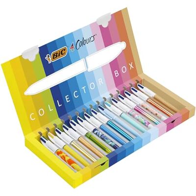 BIC Collection Spéciale 4 Couleurs 15 Stylos-Bille Pointe Moyenne (1,00 mm) et Pointe Large (1,6 mm) Couleurs d’Encre Assorties, Boîte de 15 BIC Collection Spéciale 4 Couleurs 15 Stylos-Bille Pointe Moyenne (1,00 mm) et Pointe Large (1,6 mm) Couleurs d’Encre Assorties, Boîte de 15