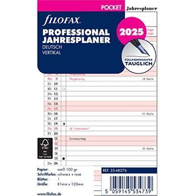 Filofax 25-68276 Agenda de poche 2025 Professionnel Filofax 25-68276 Agenda de poche 2025 Professionnel