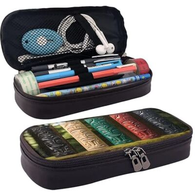 OIBNKCN Mystérieux porte-stylos abstrait esthétique en cuir synthétique de qualité supérieure, rangement multifonction pour stylos, crayons et petits accessoires OIBNKCN Mystérieux porte-stylos abstrait esthétique en cuir synthétique de qualité supérieure, rangement multifonction pour stylos, crayons et petits accessoires
