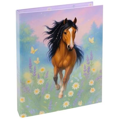 Goldbuch 37 164 Classeur à anneaux A4 Wiesenglück Classeur avec motif cheval Classeur avec mécanisme à 2 anneaux en métal Couverture en impression artistique Environ 32 x 26 x 4 cm Classeur Goldbuch 37 164 Classeur à anneaux A4 Wiesenglück Classeur avec motif cheval Classeur avec mécanisme à 2 anneaux en métal Couverture en impression artistique Environ 32 x 26 x 4 cm Classeur