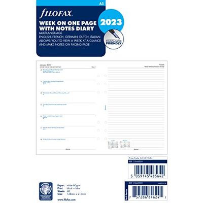 Filofax Agenda 2023 semainier 2023 au format A5, blanc Filofax Agenda 2023 semainier 2023 au format A5, blanc