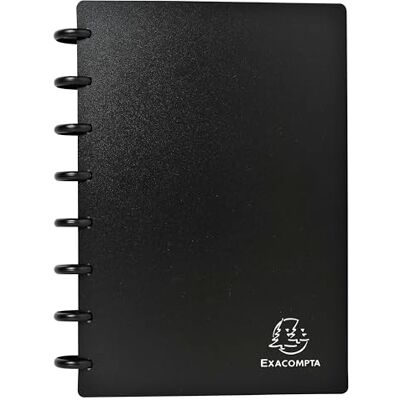 EXACOMPTA Réf. 75151E Carton de 5 Porte-cartes de visite noir amovible à anneaux en PP rigide pour 120 cartes pochettes détachables pour insérer 6 cartes A5 intercalaires 12 onglets EXACOMPTA Réf. 75151E Carton de 5 Porte-cartes de visite noir amovible à anneaux en PP rigide pour 120 cartes pochettes détachables pour insérer 6 cartes A5 intercalaires 12 onglets