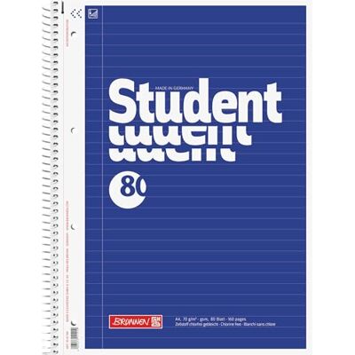 BRUNNEN 1067941 Bloc-notes pour étudiant (A4, ligné, 70 g/m², 80 feuilles) BRUNNEN 1067941 Bloc-notes pour étudiant (A4, ligné, 70 g/m², 80 feuilles)
