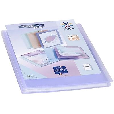 Viquel Protège documents personnalisable Reliure Format A4 Porte vues 120 Vues (60 pochettes) Propysoft Pochettes transparentes et lisses Violet translucide Viquel Protège documents personnalisable Reliure Format A4 Porte vues 120 Vues (60 pochettes) Propysoft Pochettes transparentes et lisses Violet translucide