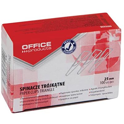 OFFICER PRODUCTS OFFICE PRODUCTS 18082525-19 Lot de 1000 trombones triangulaires en métal Argenté/nickelé/emballage en papier 25 mm OFFICER PRODUCTS OFFICE PRODUCTS 18082525-19 Lot de 1000 trombones triangulaires en métal Argenté/nickelé/emballage en papier 25 mm