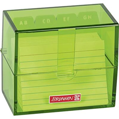 BRUNNEN 102058052 Boîte à cartes, 8,5 x 7,5 x 4,8 cm, (pour cartes au format A8), en polystyrène, couleur kiwi, code couleur BRUNNEN 102058052 Boîte à cartes, 8,5 x 7,5 x 4,8 cm, (pour cartes au format A8), en polystyrène, couleur kiwi, code couleur