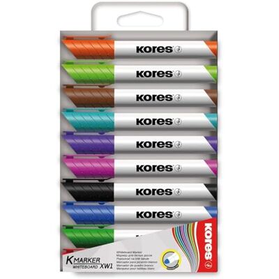 Kores K-Marker XW1 : Marqueurs de Couleur pour Tableau Blanc avec Pointe Ronde, Effaçable à Sec et Encre à Faible Odeur, Fournitures Scolaires et de Bureau, Paquet de 10 Couleurs Assorties Kores K-Marker XW1 : Marqueurs de Couleur pour Tableau Blanc avec Pointe Ronde, Effaçable à Sec et Encre à Faible Odeur, Fournitures Scolaires et de Bureau, Paquet de 10 Couleurs Assorties