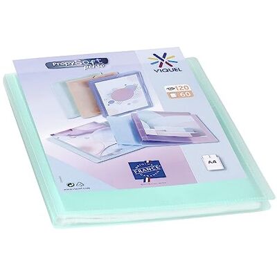 Viquel Protège documents personnalisable Reliure Format A4 Porte vues 120 Vues (60 pochettes) Propysoft Pochettes transparentes et lisses Vert translucide Viquel Protège documents personnalisable Reliure Format A4 Porte vues 120 Vues (60 pochettes) Propysoft Pochettes transparentes et lisses Vert translucide