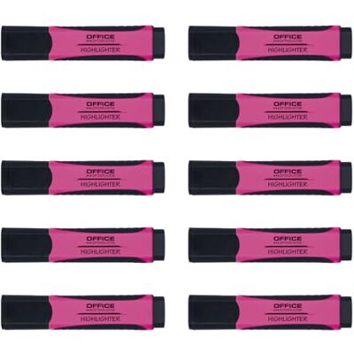 OFFICER PRODUCTS Office Products Lot de 10 surligneurs avec poignée en caoutchouc 2 à 5 mm Rose Pour la maison, le bureau, l'école OFFICER PRODUCTS Office Products Lot de 10 surligneurs avec poignée en caoutchouc 2 à 5 mm Rose Pour la maison, le bureau, l'école