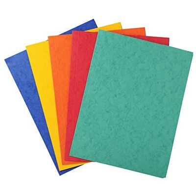 EXACOMPTA Réf. 56400E Paquet de 10 chemises simples sans élastique avec 3 rabats en carte lustrée 390 g/m² chemises certifiées FSC dimensions 24 x 32 cm pour format A4-5 couleurs assorties EXACOMPTA Réf. 56400E Paquet de 10 chemises simples sans élastique avec 3 rabats en carte lustrée 390 g/m² chemises certifiées FSC dimensions 24 x 32 cm pour format A4-5 couleurs assorties
