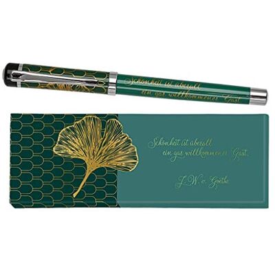 moses . Libri_x Johann Wolfgang de Goethe Stylo à encre en métal avec mine bleue imprimée avec citation de Johann Wolfgang de Goethe dans une boîte cadeau moses . Libri_x Johann Wolfgang de Goethe Stylo à encre en métal avec mine bleue imprimée avec citation de Johann Wolfgang de Goethe dans une boîte cadeau