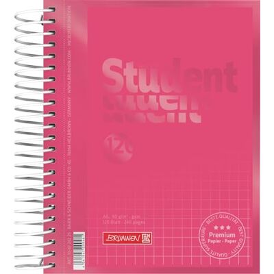 BRUNNEN Bloc-notes Premium Student Colour Code A6, quadrillé, 120 feuilles, tulipe BRUNNEN Bloc-notes Premium Student Colour Code A6, quadrillé, 120 feuilles, tulipe