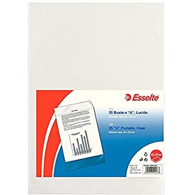 Esselte Enveloppes"U" de luxe, transparent, feuille en polypropylène brillant. Esselte Enveloppes"U" de luxe, transparent, feuille en polypropylène brillant.