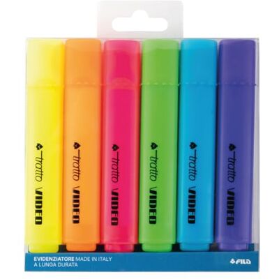Tratto Video Pochette 6 surligneurs assortis Tratto Video Pochette 6 surligneurs assortis