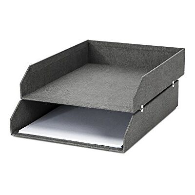 Bigso Box of Sweden 7892C6401N Set de 2 Corbeilles à Courier Empilable Panneau de Fibre Gris 31 x 23 x 6 cm Bigso Box of Sweden 7892C6401N Set de 2 Corbeilles à Courier Empilable Panneau de Fibre Gris 31 x 23 x 6 cm