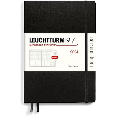 LEUCHTTURM1917 367854 Agenda semainier 2024 Composition (B5) 12 mois Noir En anglais LEUCHTTURM1917 367854 Agenda semainier 2024 Composition (B5) 12 mois Noir En anglais