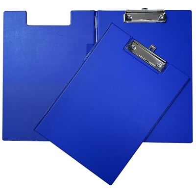 Janrax Porte-bloc pliable bleu Porte-bloc A4 pliable avec couverture avant, poche intérieure et crochet de suspension Janrax Porte-bloc pliable bleu Porte-bloc A4 pliable avec couverture avant, poche intérieure et crochet de suspension