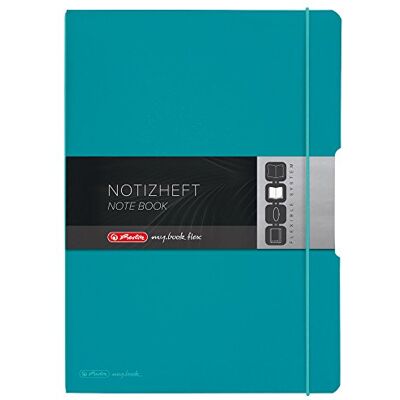 herlitz 50015986 Carnet de notes flex, PP, 2 x 40 feuilles, format A4, caraïbes, turquoise herlitz 50015986 Carnet de notes flex, PP, 2 x 40 feuilles, format A4, caraïbes, turquoise