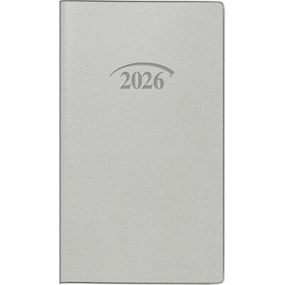 BRUNNEN Agenda de poche 751 2026, format A6, en plastique, argenté BRUNNEN Agenda de poche 751 2026, format A6, en plastique, argenté