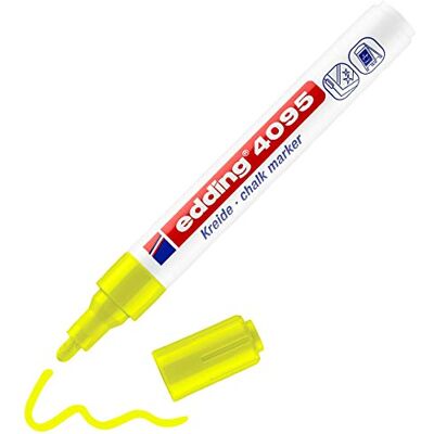 Edding 4095 Marqueur Liquide Jaune Fluorescent 1 Craie Liquide 2-3 mm Effaçable sur Vitres et Verre Ardoise aux Couleurs Opaques Edding 4095 Marqueur Liquide Jaune Fluorescent 1 Craie Liquide 2-3 mm Effaçable sur Vitres et Verre Ardoise aux Couleurs Opaques