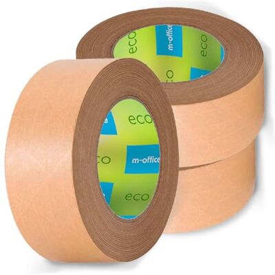 m-office Lot de 3 rubans adhésifs en papier kraft pour emballages en carton, expédition, déménagements et travaux manuels, ruban d'emballage, ruban adhésif marron en papier kraft (3 pièces, 50 mm x 50 m-office Lot de 3 rubans adhésifs en papier kraft pour emballages en carton, expédition, déménagements et travaux manuels, ruban d'emballage, ruban adhésif marron en papier kraft (3 pièces, 50 mm x 50