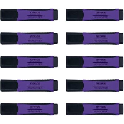 OFFICER PRODUCTS Office Products Lot de 10 surligneurs avec poignée en caoutchouc 2 à 5 mm Violet Pour la maison, le bureau, l'école OFFICER PRODUCTS Office Products Lot de 10 surligneurs avec poignée en caoutchouc 2 à 5 mm Violet Pour la maison, le bureau, l'école