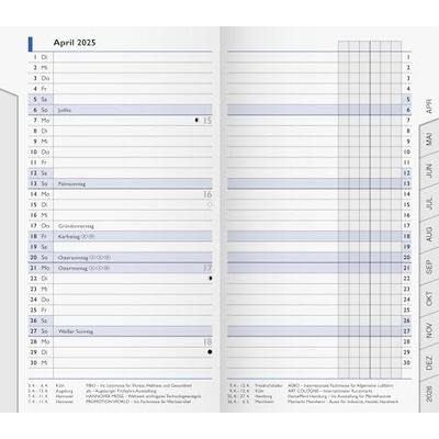 BRUNNEN Calendrier mensuel de rechange, modèle 753 (2025), 2 pages = 1 mois, format A6, 32 pages, blanc BRUNNEN Calendrier mensuel de rechange, modèle 753 (2025), 2 pages = 1 mois, format A6, 32 pages, blanc