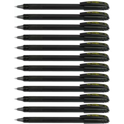 Pentel EnerGel FLASH! BL417-A Lot de 12 stylos à encre gel liquide, ligne moyenne 0,7 mm, pointe métallique, encre noire Pentel EnerGel FLASH! BL417-A Lot de 12 stylos à encre gel liquide, ligne moyenne 0,7 mm, pointe métallique, encre noire